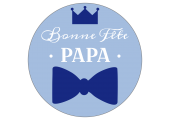 Étiquette Bonne fête papa cercle bleu