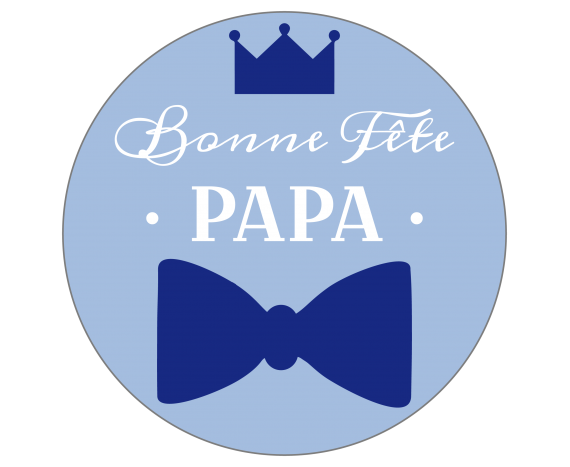 Étiquette Bonne fête papa cercle bleu