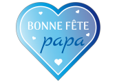 Étiquette "Bonne fête papa" cœur bleu