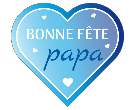 Étiquette "Bonne fête papa" cœur bleu