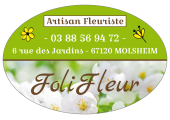 Étiquette fleuriste ovale fond vert