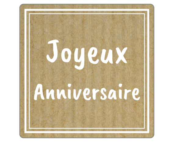 étiquette joyeux anniversaire papier kraft