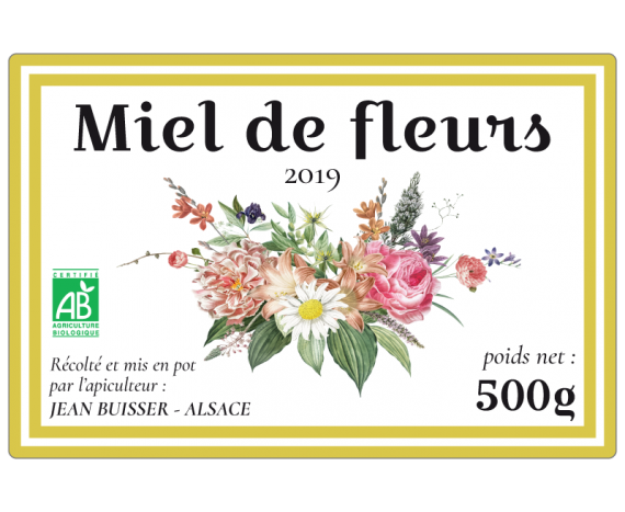 autocollant Miel de fleurs 2019