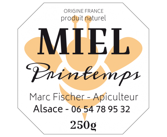 Miel Printemps carré avec coins cassés