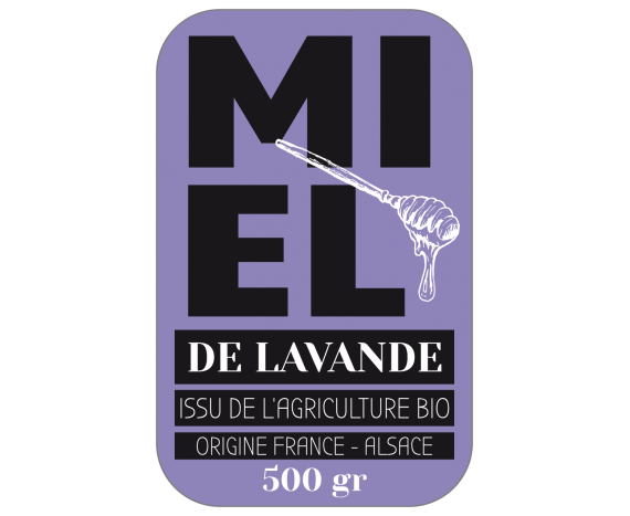 Autocollant miel de lavande mauve 500g