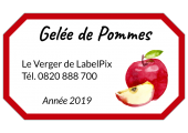 Étiquette gelée de pommes liseret rouge