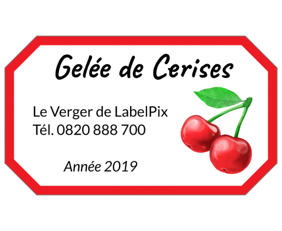 Gelée de cerises, sticker à personnaliser