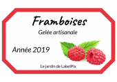 Étiquette de gelée artisanale framboises