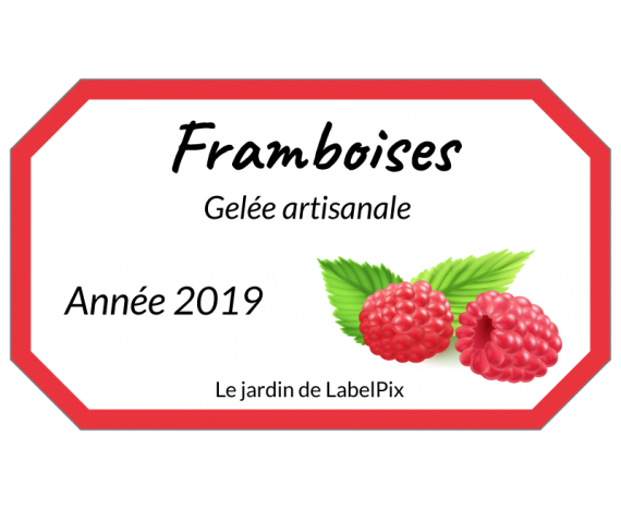 Étiquette de gelée artisanale framboises