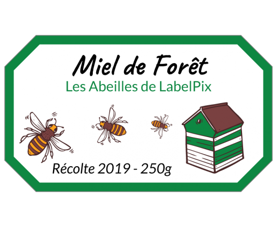 Miel de forêt les abeilles de LabelPix