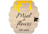 Étiquette miel de fleurs forme ruche