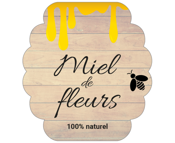 Étiquette adhésive miel de fleurs à personnaliser, impression en ligne