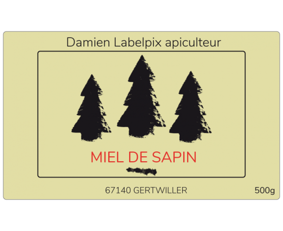 Miel de sapin - étiquette à personnaliser