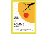 étiquette jus de pommes avec branche