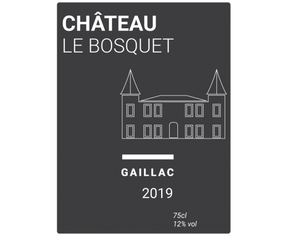 Étiquette bouteille vin moderne château