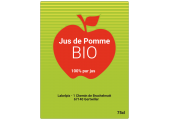 étiquette jus de pomme bio rouge vert