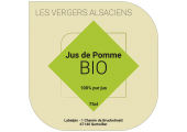 Étiquette jus de pomme vert bio géométrique