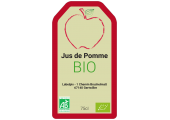 étiquette autocollante jus pomme rouge bio