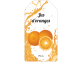 Étiquette de jus d'oranges avec éclaboussures