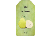 Étiquette jus de poires avec fond vert à personnaliser