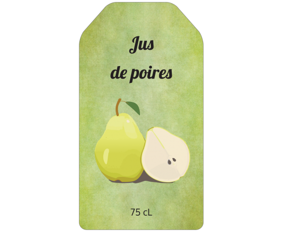 Étiquette jus de poires avec fond vert à personnaliser