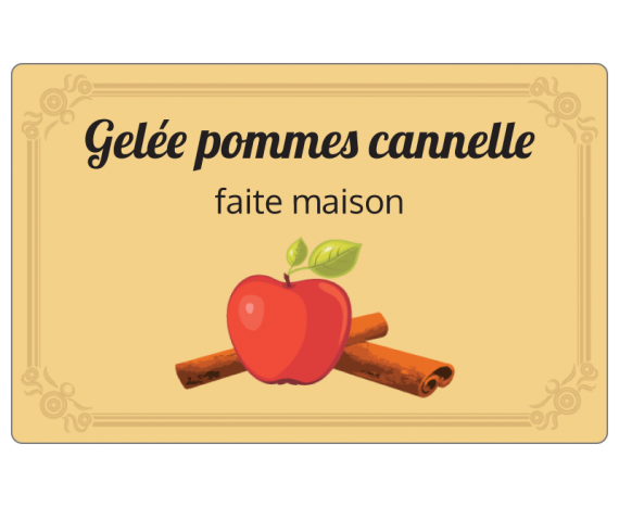 Gelée pommes cannelle - étiquette à personnaliser en ligne