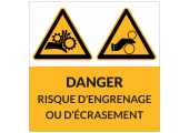 Autocollant Danger risque d'engrenage ou d'écrasement