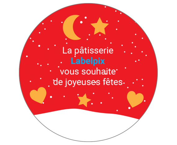 étiquette pâtisserie joyeyses fêtes LabelPix