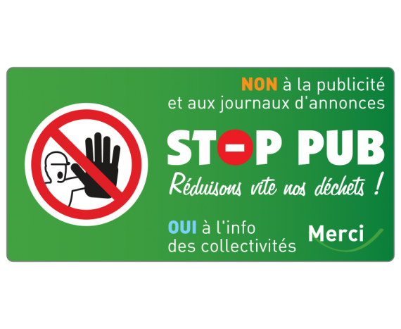 étiquette autocollante stop pub