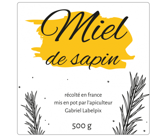 Autocollant carré miel de sapin 500 g