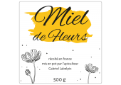 Étiquette miel de fleurs carrée