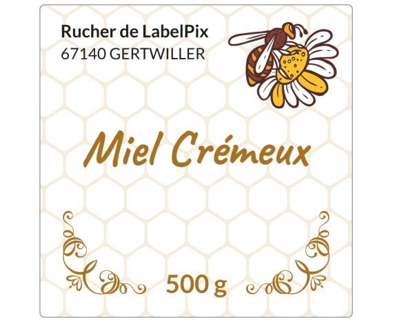 Miel crémeux 500 g - étiquette personnalisable