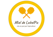 Sticker circulaire miel de Labelpix - cuillères à miel