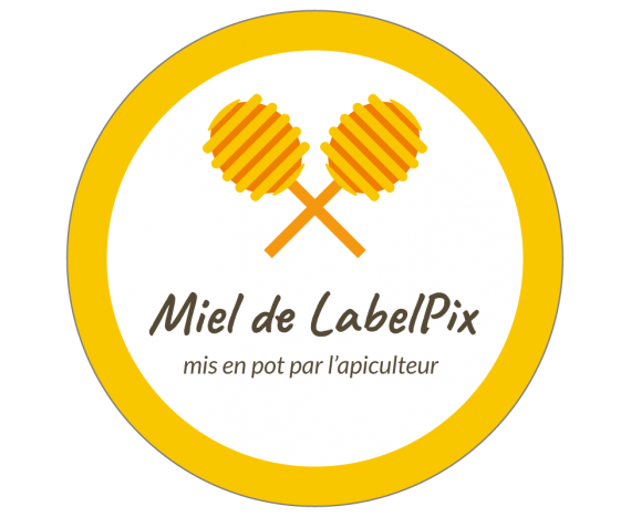 Sticker circulaire miel de Labelpix - cuillères à miel