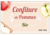 Confiture de pommes BIO - étiquette à personnaliser