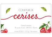 Étiquette adhésive confiture de cerises