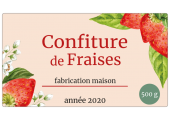 Confiture de fraises - étiquette à personnaliser