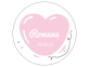 Sticker circulaire baptême " Romane"