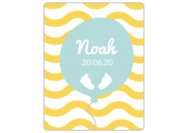 Étiquette adhésive rectangulaire pour baptême "Noah" à personnaliser