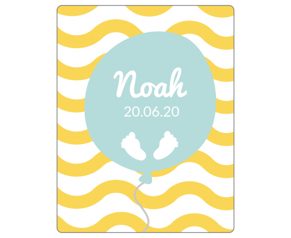 Étiquette adhésive rectangulaire pour baptême "Noah" à personnaliser