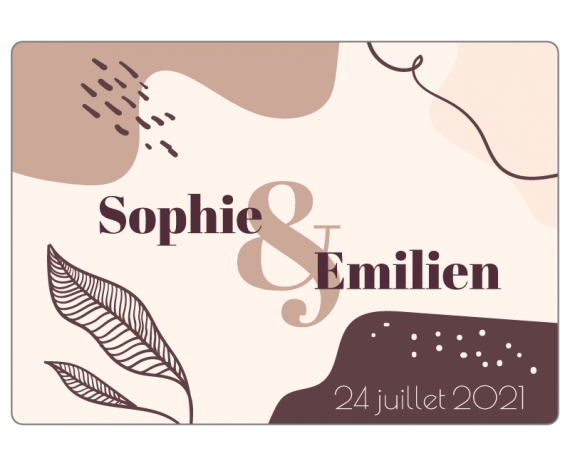 Étiquette mariage "Sophie & Émilien" à personnaliser