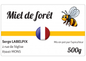 Autocollant miel de forêt français à personnaliser