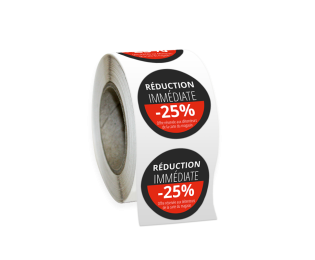 Étiquette Réduction immédiate 25%