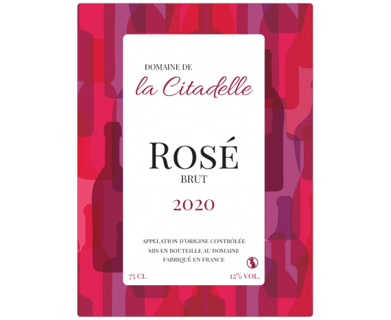 Autocollant Rosé avec fond bouteilles