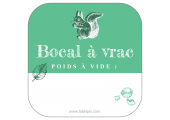 Étiquette carrée "Bocal à vrac" vert