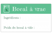 Étiquette à compléter "Bocal à vrac" vert