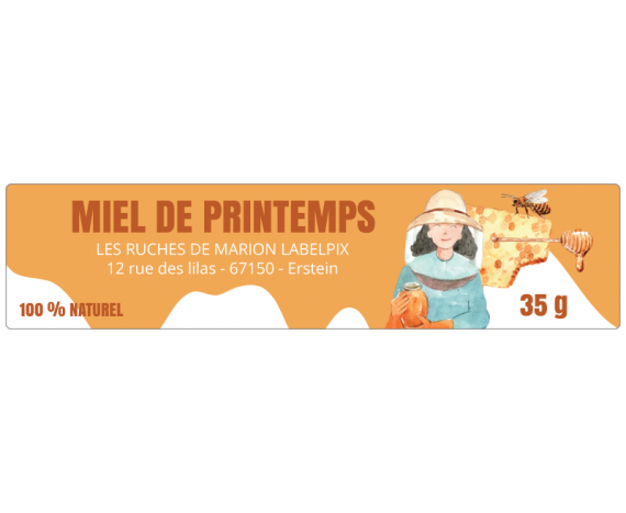 Étiquette miel de printemps petits pots