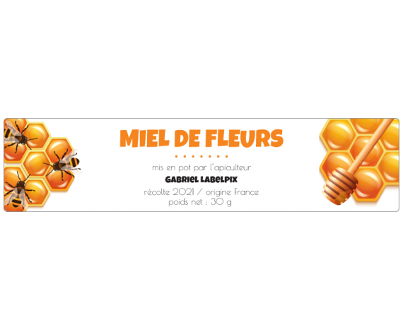 Autocollant miel de fleurs petits pots