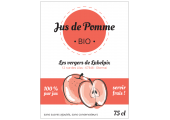 Autocollant à personnaliser - Jus de Pomme Bio 75 cl