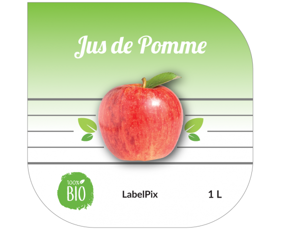 Autocollant jus de pommes 1L à personnaliser en ligne 